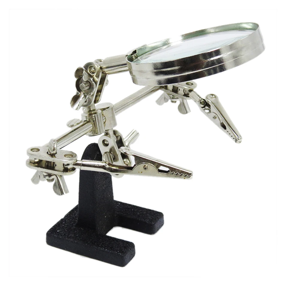 Third Hand Soldering Iron Stand Helping Clamp Vise Clip Tool Magnifying