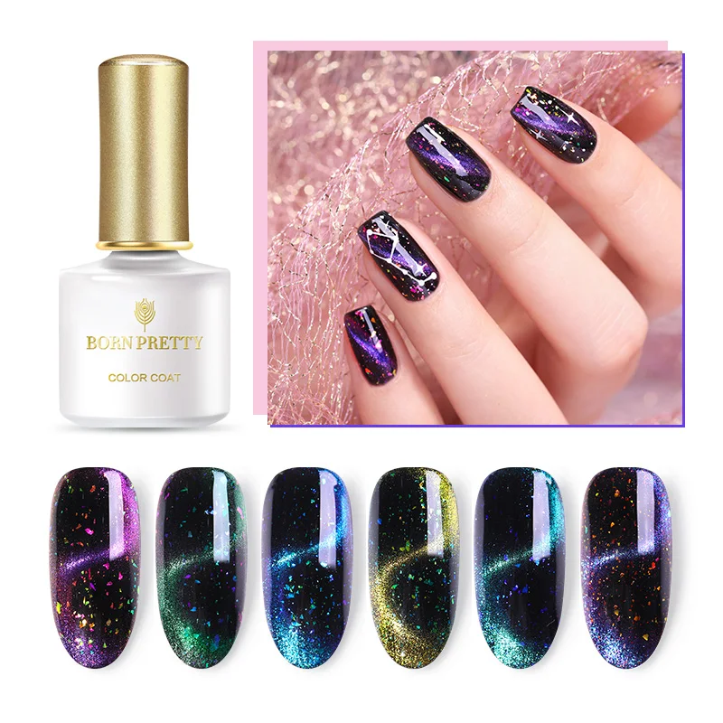 

BORN PRETTY 6ml Magnetic Gel Polish Purple Blue Gold Mixed Colors Semi Permanent Soak Off UV Gel Varnish Nail Art Gel
