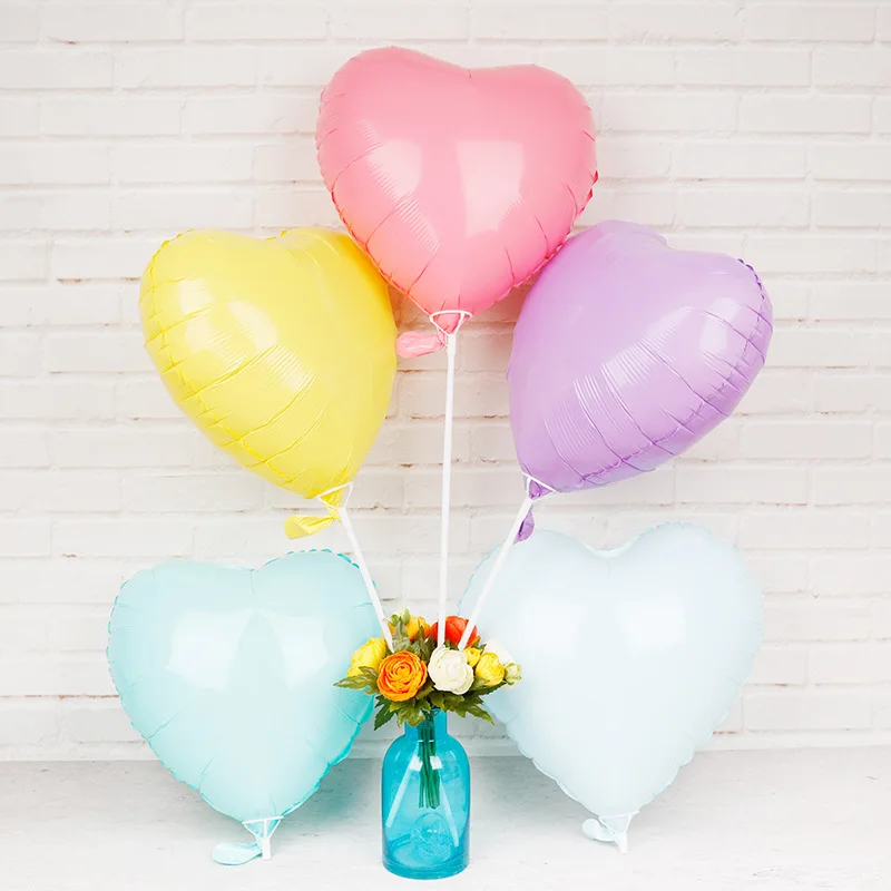 1 шт. 18 дюймов сердце фольги металла Макарон воздушный шар для Бэйби Шауэр Свадьба День рождения воздушные шарики для украшения счастливого Нового года украшения