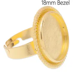 Поступление сезона 2015 г. Кольца База Бланки Выводы регулируемый круглый золотой тон 18 мм, 20 шт. в package-c3732
