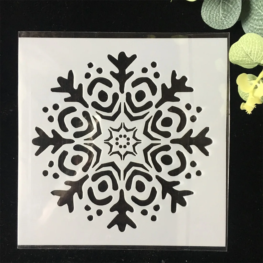 Новый 5 9 &quotСнежинка круг DIY Craft Многослойные трафареты настенная живопись