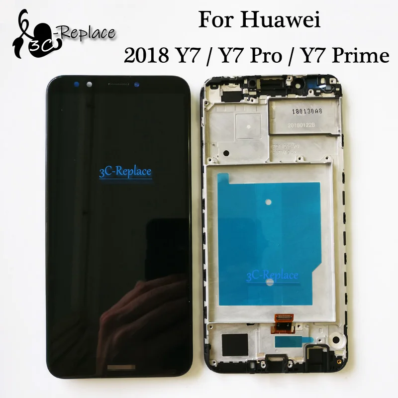 

100% Tested For Huawei Y7 2018 / Y7 Pro 2018 / Y7 Prime 2018 LCD Display + Touch Screen Digitizer Assembly Replacement + Frame