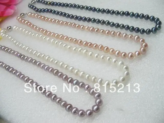 

ddh00846 wholesale 4 strands white pink purple black freshwater pearl necklace 28% Discount (A0329)
