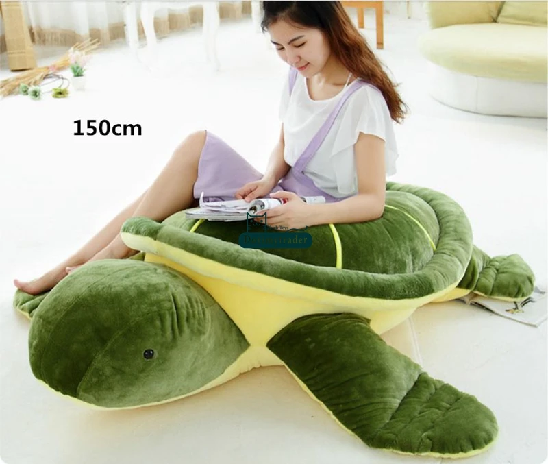 Dorimytrader Hot Animal Tortoise Plush Toy Soft Stuffed Green Turtle Doll Pillow Anime Cushion Gift for Baby DY61454 (5)