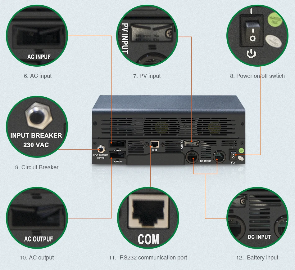 60A MPPT солнечный инвертор 4000 Вт решетки инвертор 5Kva 48Vdc 220Vac Гибридный Инвертор Чистая синусоида Инвертор 60A зарядное устройство