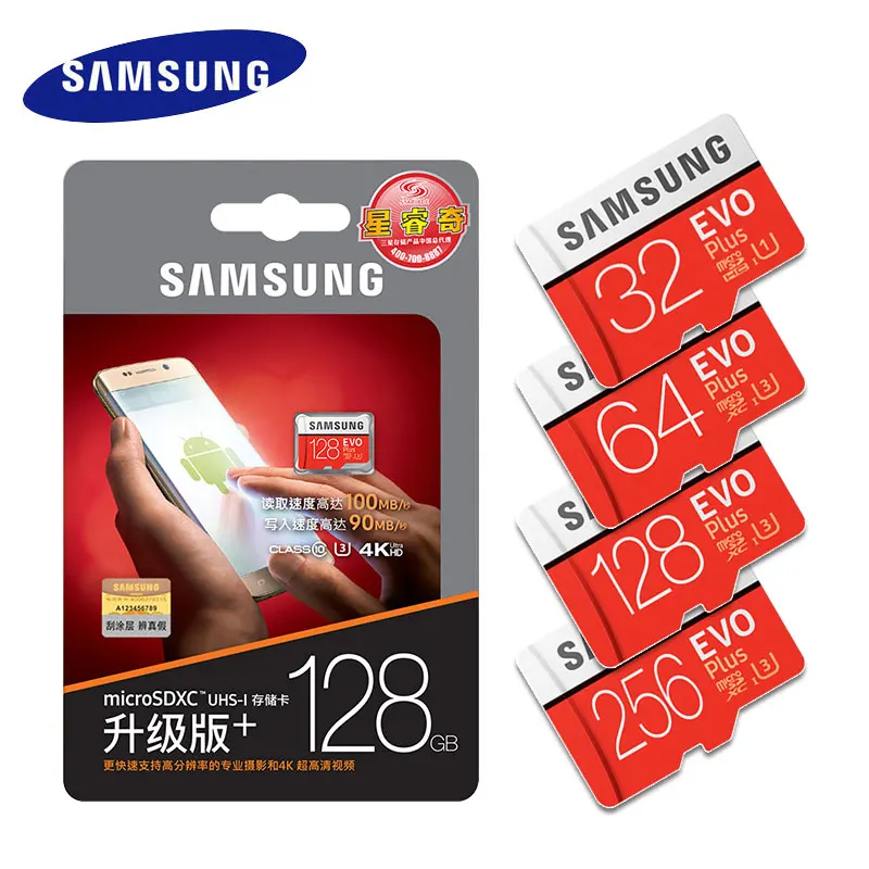Новые SAMSUNG Micro SD 256 GB 128 GB 64 GB карта памяти 32 GB Class10 TF карты C10 SDHC/SDXC UHS-I 4 K с адаптером