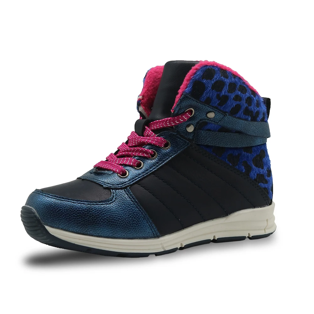 Apakowa Winter Girls Snow Boots Waterproof Ankle Kids Pu Leather Shoes