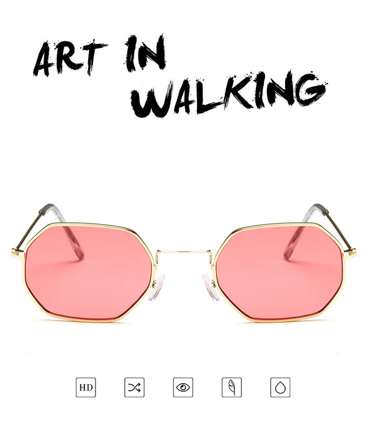New Hexagonal Sunglasses Women Men classic  glass lenses Brand Designer Vintage Mirror Eyeglasses Oculos De Sol UVB Rays (1)