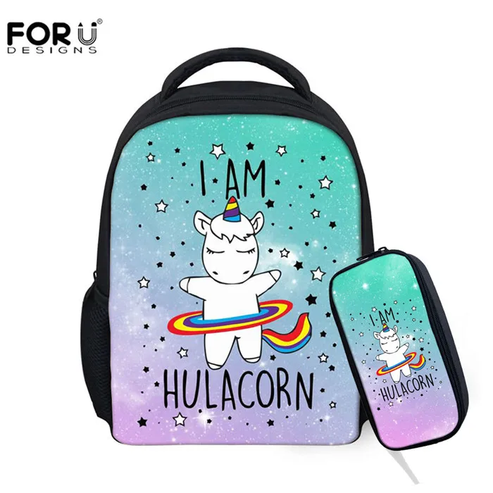 FORUDESIGNS Fancy Cartoon Horse School Bag For Girls Kids Kindergarten Schoolbag Book Bag Children Mini 12 Inch Mochila Escolar - Цвет: T0966FK