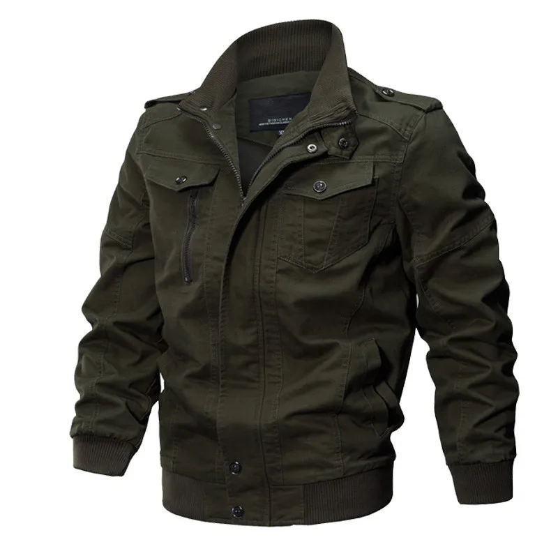 Куртка-бомбер в стиле милитари, мужская осенне-зимняя верхняя одежда, повседневные куртки с эффектом потертости, армейская куртка для полетов, тактическая куртка размера плюс M-6XL - Цвет: Army green 1