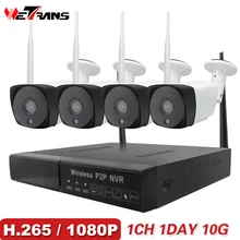 Wetrans CCTV System Wireless Camera Home Security 1080P HD H.265 Outdoor Waterproof Wifi IP Cam NVR P2P Video Surveillance Kit