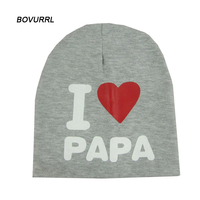 

Lovely Warm I LOVE MAMA/PAPA Knitted Cotton Beanie Cap for Baby Toddler Boy Girls New born baby Cap 3-6 Month