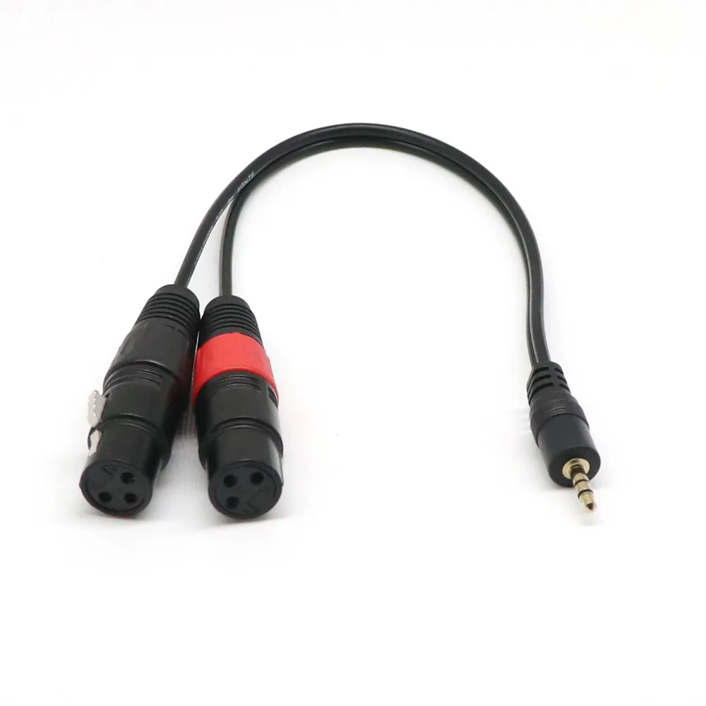 Кабели Новые горячие 3pin 2 XLR мама до 3,5 мм 1/8 ''TRS штекер стерео аудио кабель адаптер шнур Кабели NM02