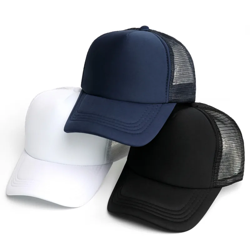 

2019 Blank Mesh Hat Caps Men Summer Breathable Snapback Baseball Cap mesh Women Fashion Black Trucker Hat Hip Hop Bone