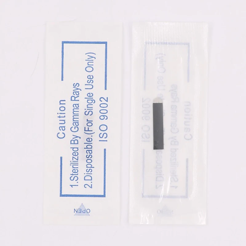Agulhas da Tatuagem dos Pces Esterilizado para as Lâminas Permanentes da Composição Preto Forma 14 Pinos Flex Dicas Sobrancelha Olho Microblading Supplie 100 u 0.18mm 4 u forma 0.18mm 14 pinos flex esterilizado