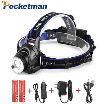 

8000LM XML-L2 XM-L T6 Led Headlamp Zoomable Headlight Waterproof Head Torch flashlight Head lamp Fishing Hunting Light