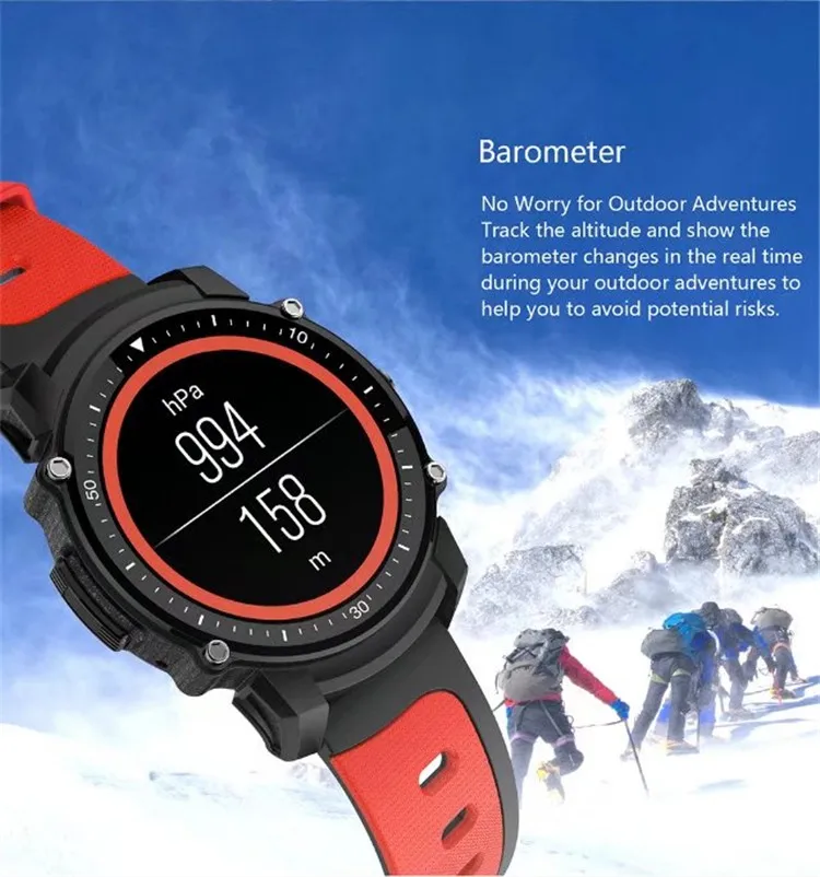 Gps наручные Спорт IP68 плавание Водонепроницаемый Bluetooth Smart Часы Heart Rate Фитнес Tracker Компас шагомер барометр Для мужчин