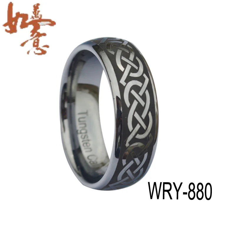Бесплатная доставка Черная гравировка Вольфрам карбида кольцо обручальное для Для мужчин оптовые заказ радушны