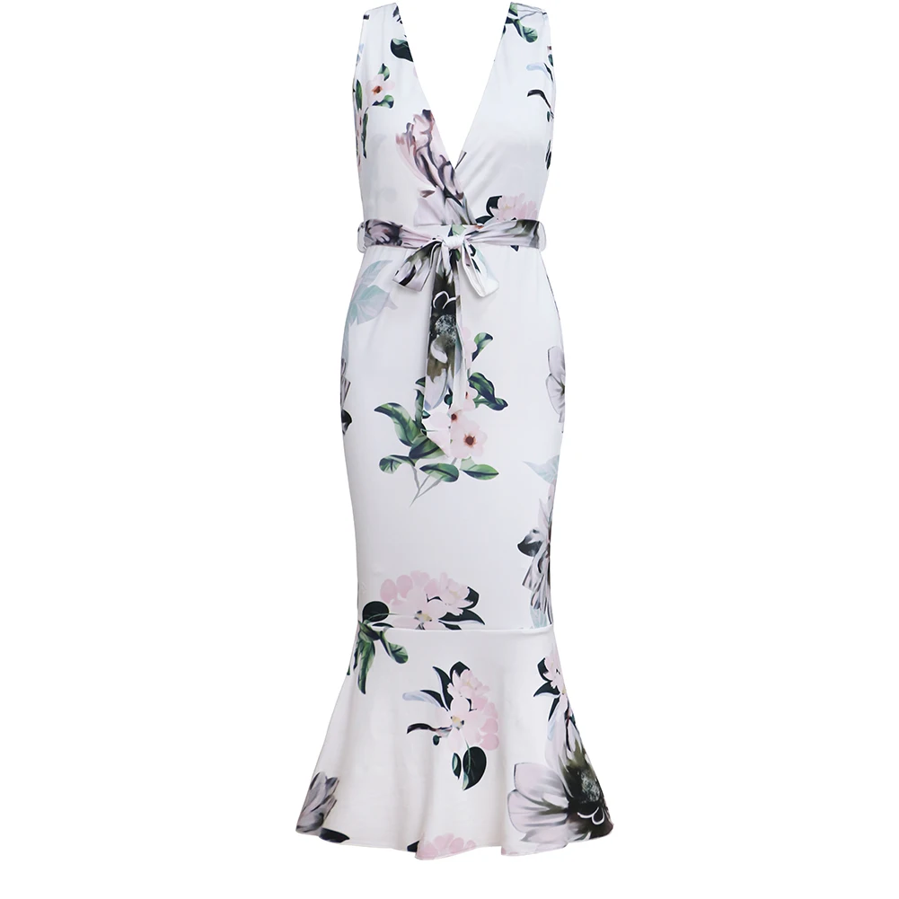 

Womens Cami Summer Dress Strappy Tropical Floral Print Ladies Top Party Dress Pastels Midi Sundress Vestidos Robe Femme