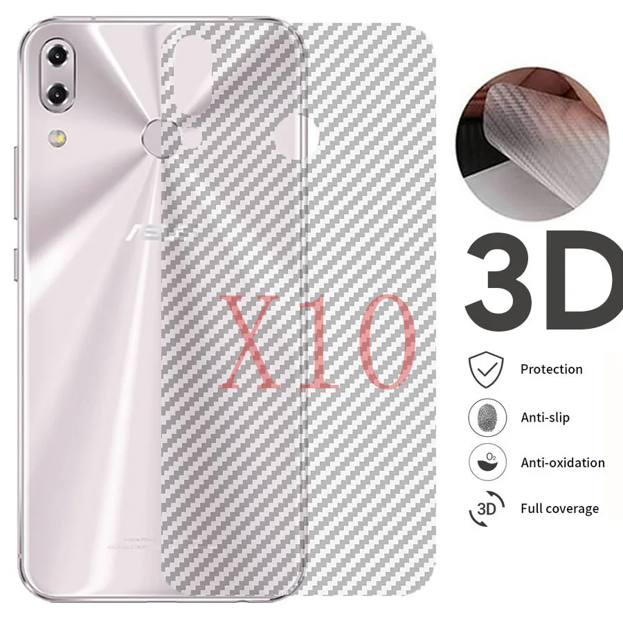 

10Pcs 3D Carbon Fiber Back Cover Screen Protector for Asus Zenfone 5 ZE620KL 5Z ZS620KL Max Pro M2 ZB631KL (M1) ZB601KL Film