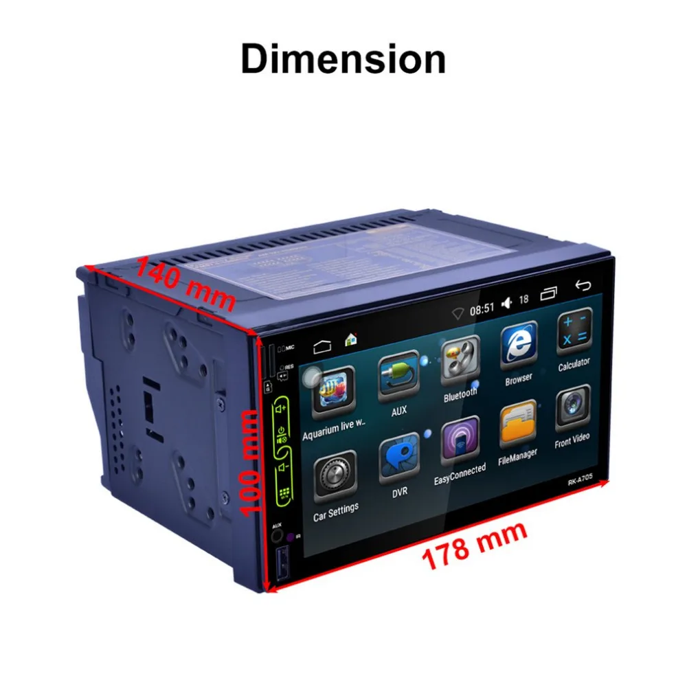

NEWEST 7 Inch 1024 * 600 HD RK-A705 for Android 6.0 Car MP5 DVD Player MachineTouch Screen Built-in GPS FM Hand-free Phone Call