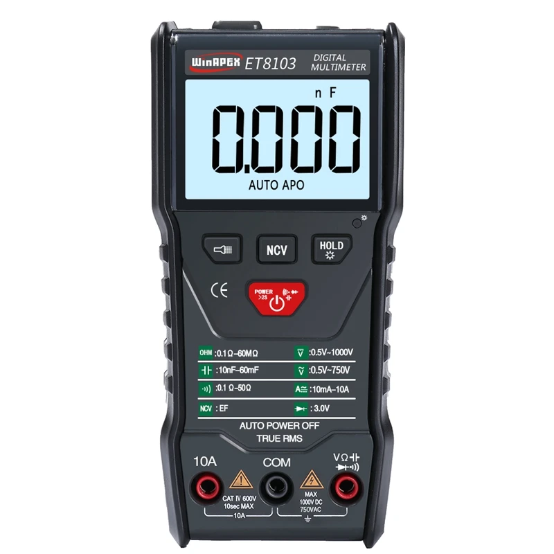 

Full Automatic Digital Multimeter Portable NCV True RMS AC/DC Voltage Resistance Capacitance Diode Multimeters Measure Tools