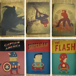Marvel плакат супергерои, Бэтмен/Железный человек/Супермен/Тор ВИНТАЖНЫЙ ПЛАКАТ ретро-плакаты наклейки на стену домашний декор