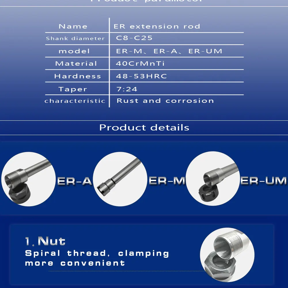 C25 ER25UM 100 1 шт Цанга Держатель фрезерные мощный прижимную силу