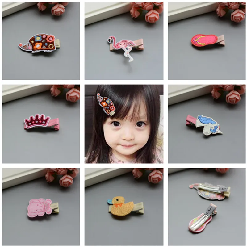 Buy Newly Design Embroidery Baby Small Carton Hairpins