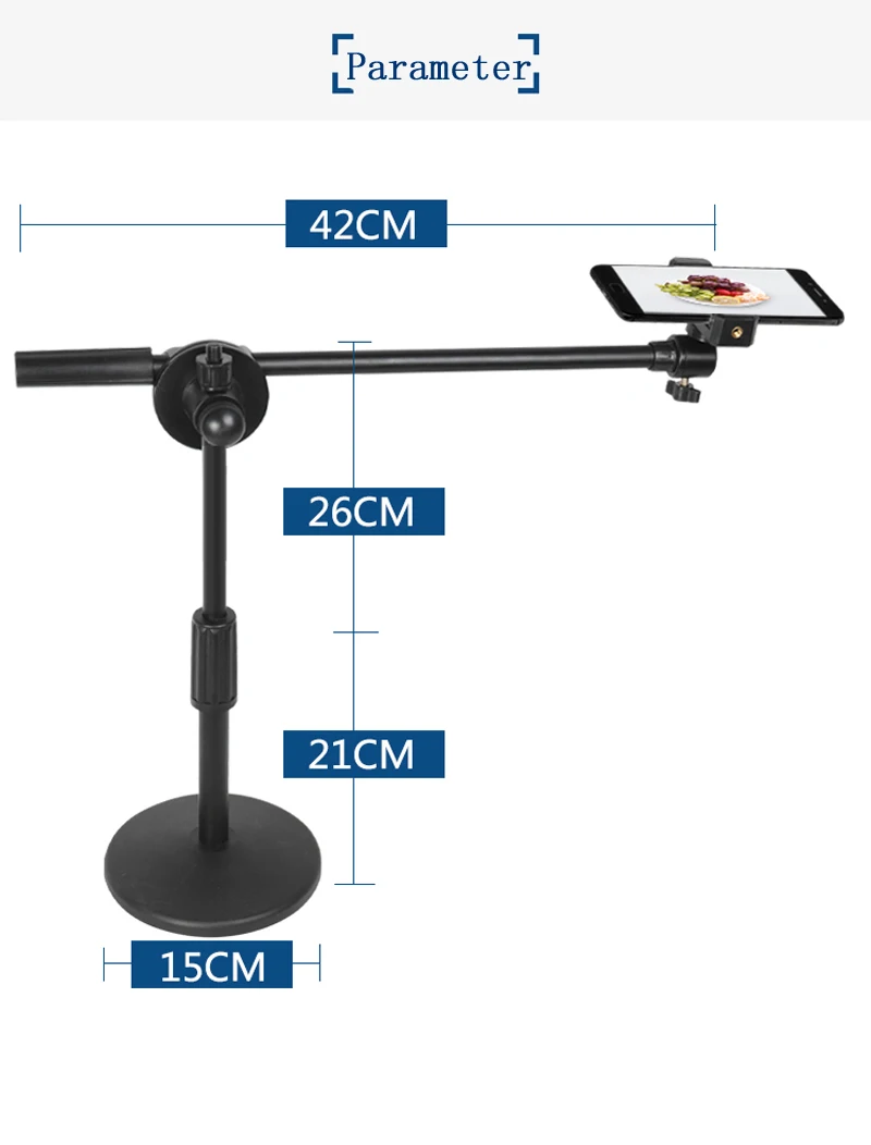 Кронштейн для съемки телефона + стрела + Супер яркий 35 Вт светодиодный Регулируемый Настольный комплект для фотостудии для настольного