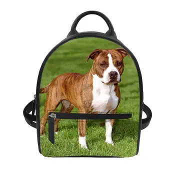 

American Staffordshire Terrier Dog Lover Gift Girls Backpack PU Leather Bag Incense Attractive Bags Fashion School Bag Backpack