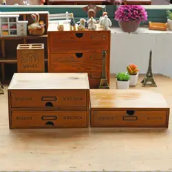 Zakka Ретро винтажные офисные настольные деревянные ящики для хранения двухслойные ящики многофункциональные квадратные деревянные ящики