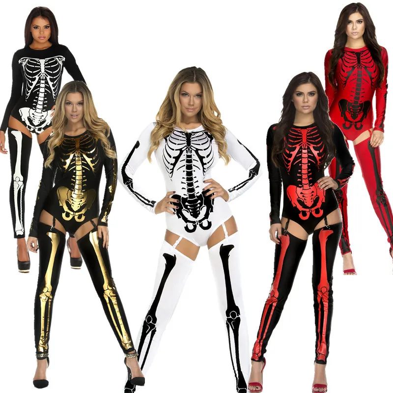 

Halloween Costume Skull Skeleton Demon Ghost Cosplay Costumes Adults Carnival Masquerade Dress Night DS stage costume