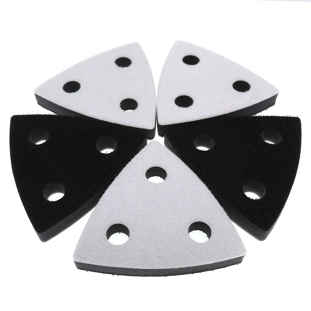 

80x80x80MM 3-Hole Soft Interface Pad Hook and Loop Sanding Disc Backing Pad Power Tools Accessories (Pack of 5)