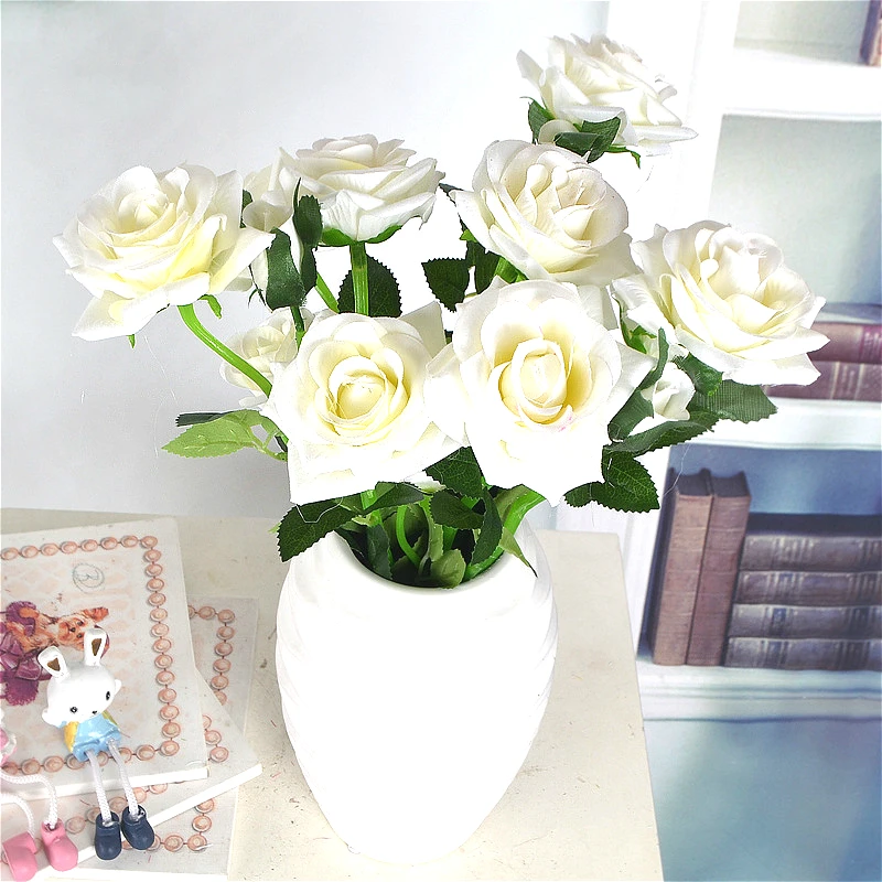 Real Touch Simulation Rose Bouquet Artificial Flowers Home Wedding Decoration Flower Wall DIY Decoration Living Room