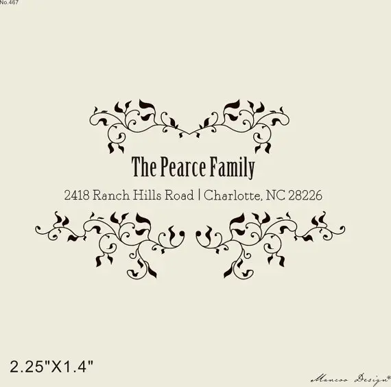 custom family address stamp custom return address floral stamp 2 25