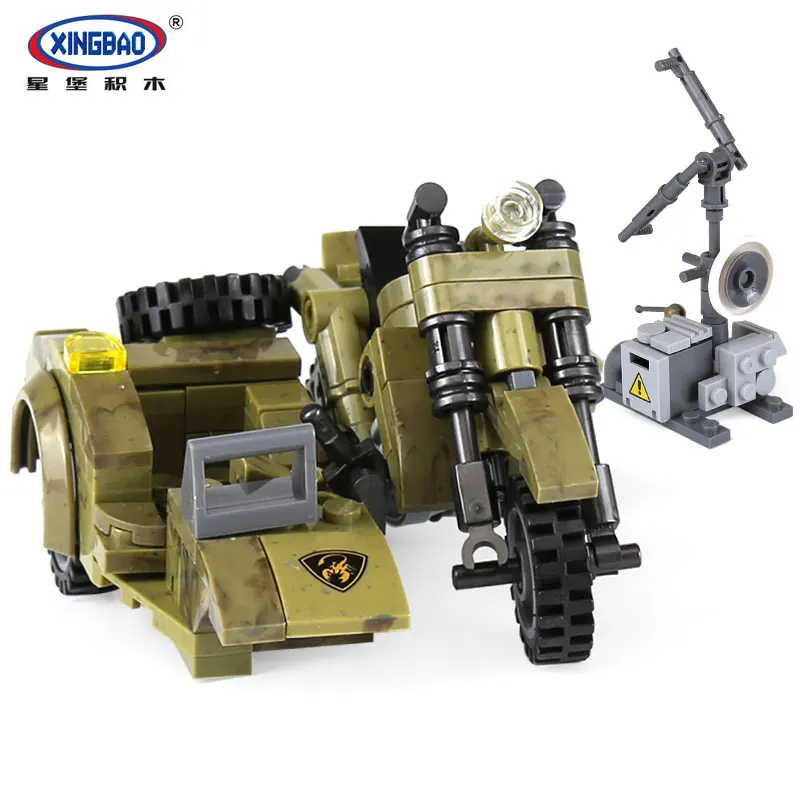 

XINGBAO 06008 Military Series Building Blocks The Leaning Motorcycle Set Bricks Army Figures Toys For Boys Compatible LegoINGlys