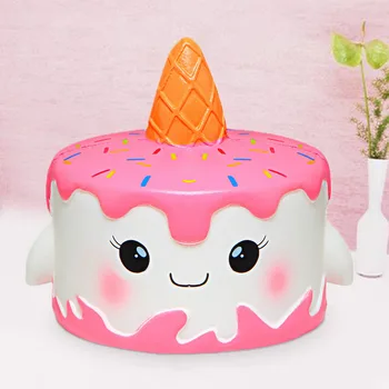 

Besegad Kawaii Slow Rising Squishy Ice Cream Cone Cake Squeeze Cream Whale Cake IceCream Food Decompression Relieves Stress Toy