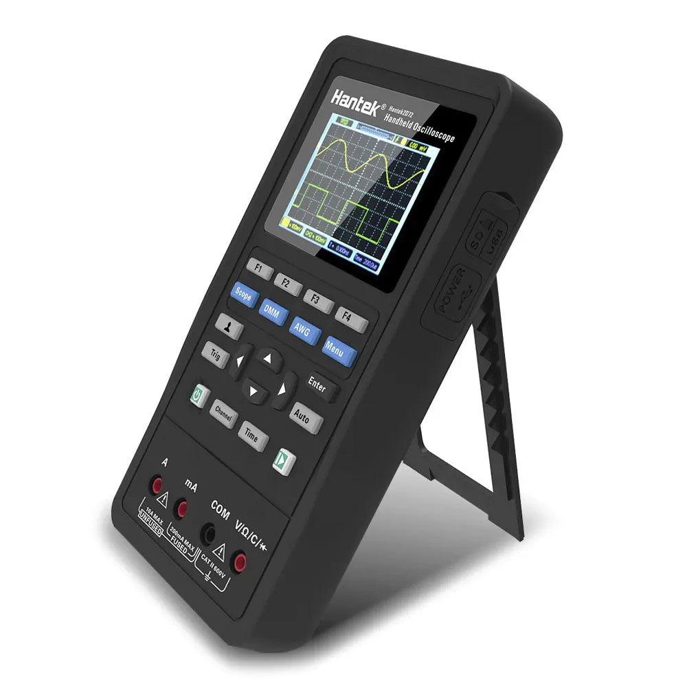 

Hantek 3 in 1Function 2D42 Handheld Portable Digital Oscilloscope + Multimeter + Signal Source 2-CH USB Scopemeter 40/70MHz