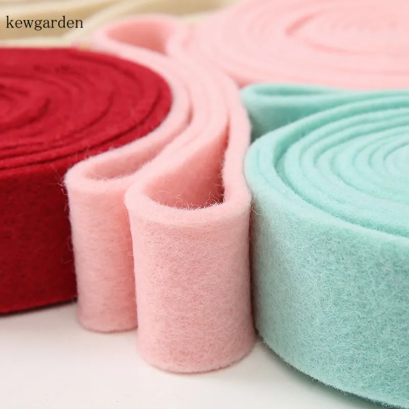 

Kewgarden Wool Felt Fabric Ribbons DIY Bowknot Flower Ribbon 50MM 2" Handmade Tape Accessories Gift Bouquet Ribbon 5 Meters