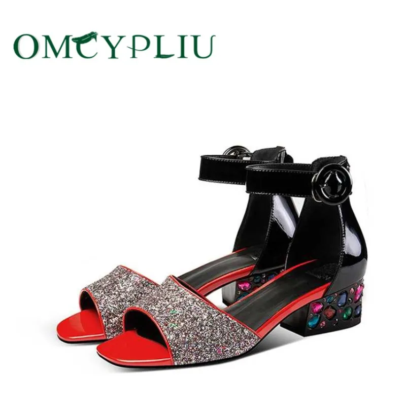

Women Sandals 2019 Summer New Open toe High heels Female Shoes Elegant Ladies Shoe Woman Rhinestone Sandales Sandalias mujer