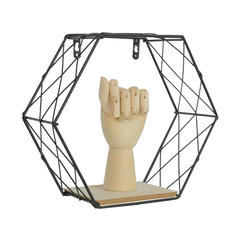 

Nordic Iron Grid Storage Rack Craft Flower Pot Holder Wall Shelf Decor Wall Hanging Storage Rack Living Room Housekeeper Pendant