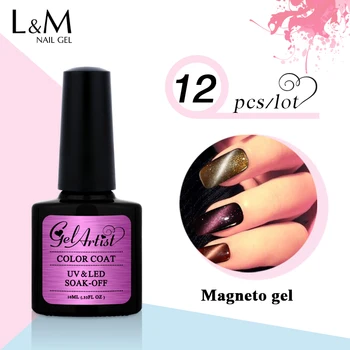 

12pcs Free Shipping 3D Magnetic Cats Eyes Gel Soak Off Gel Nail Polish 48 colors for choose