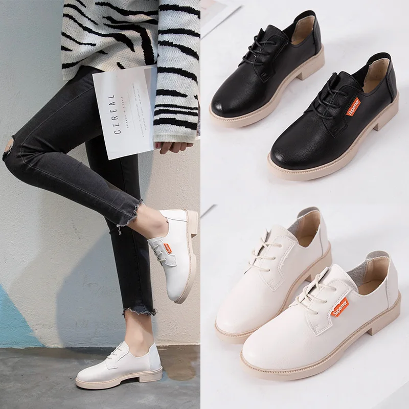 Spring new British style women's shoes flat soles art retro women's shoes