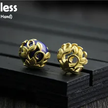 Uglyless Настоящее серебро 925 пробы фурнитура для бусин ювелирные изделия DIY винтажные Полые бусины Роскошные Этнические Ручной Работы