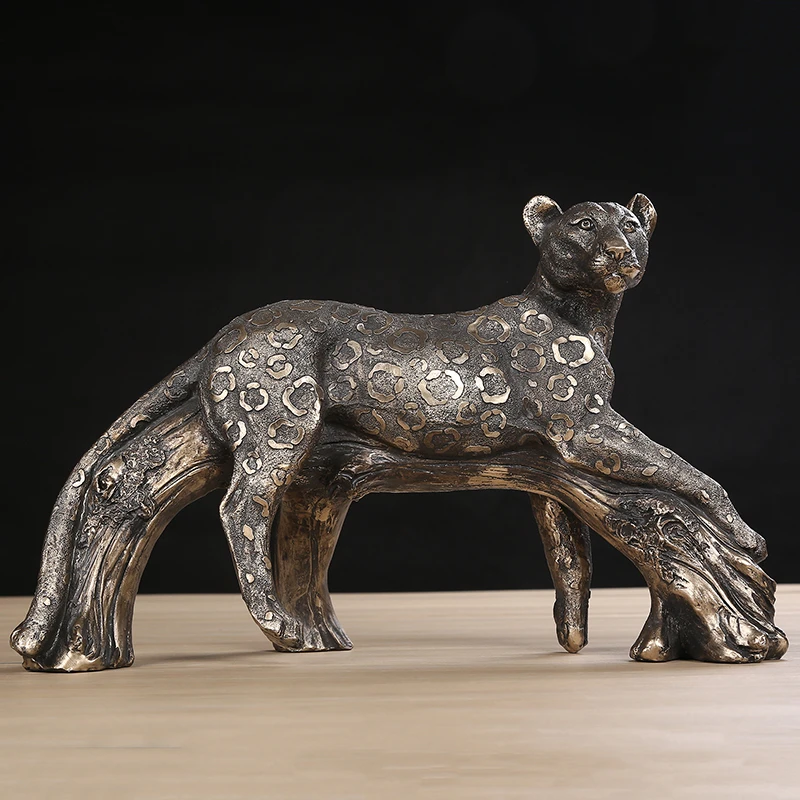 Lifelike Forest Panther Sculpture 