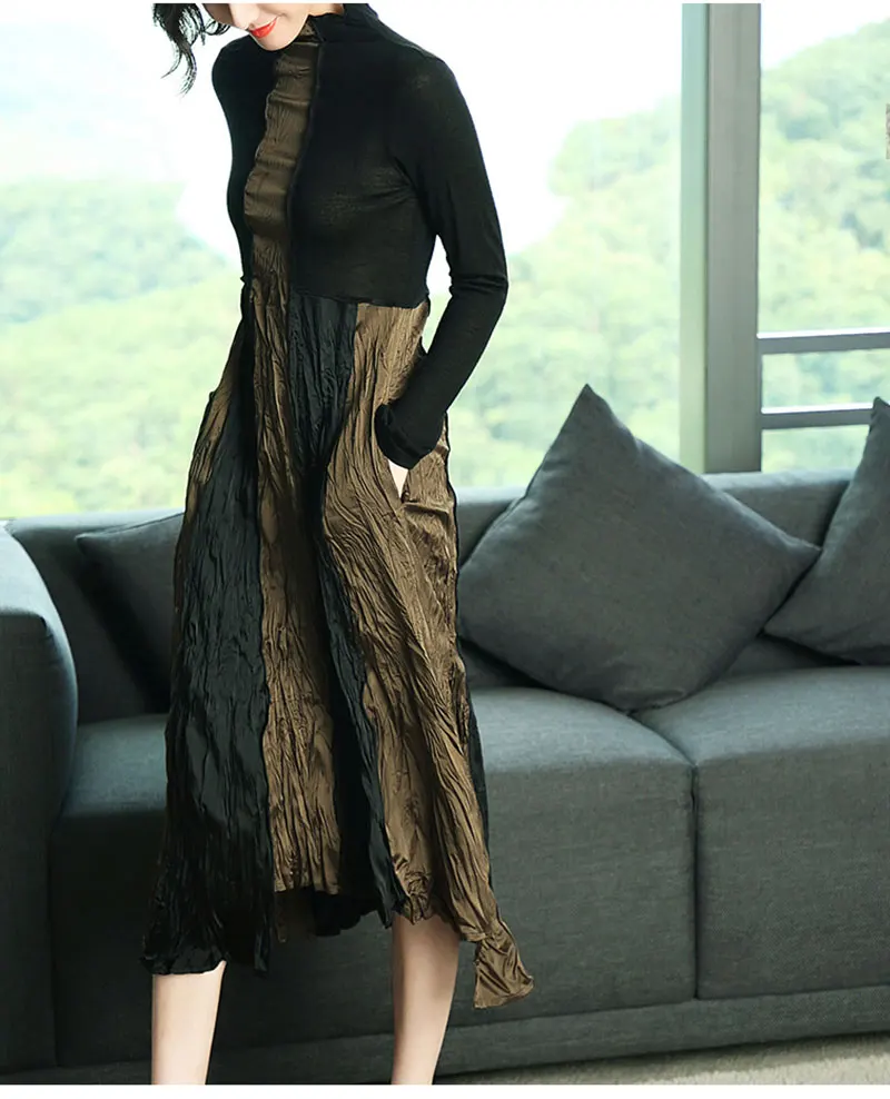 black Vadim Vestidos de festa Новинка года; большие размеры; сезон осень-зима; женское платье с высоким вырезом; толстое модное платье для вечеринки; Z333 - Цвет: black