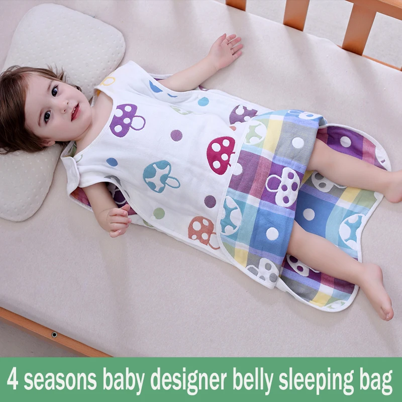 Спальный мешок для новорожденных, муслин, чистый хлопок, спальный мешок, мягкий жилет без рукавов, спальный мешок, анти-кик, одеяло Saco Be Dormir Para Bebe