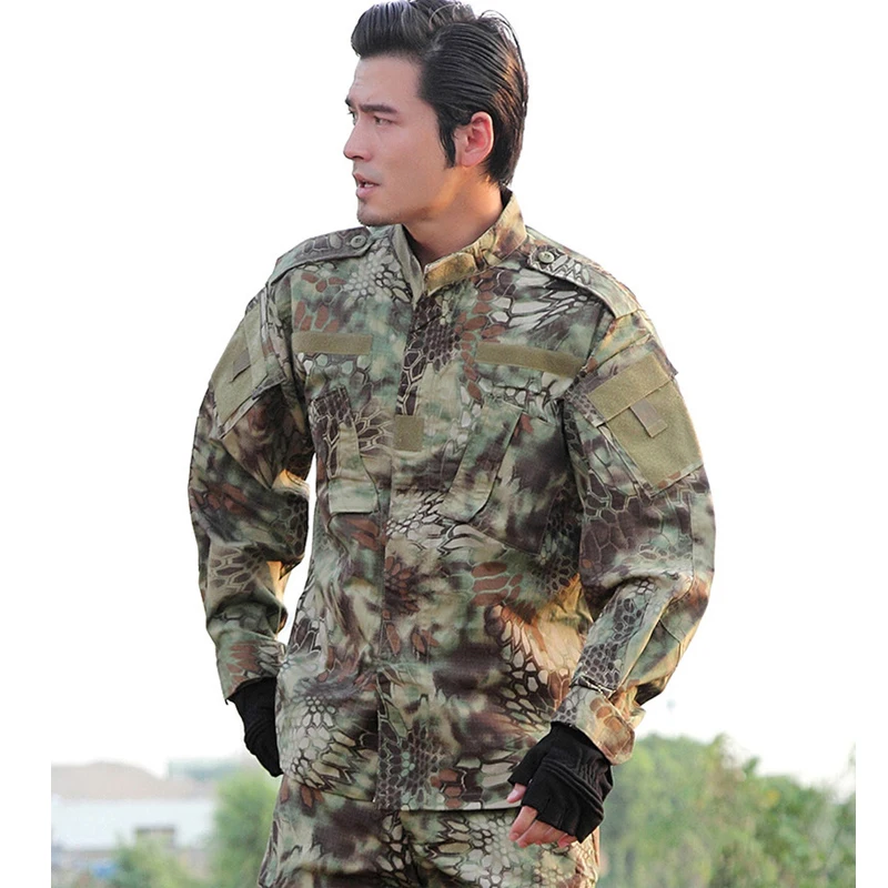 Outdoor camouflage set multi color python pattern camouflage hunting ...