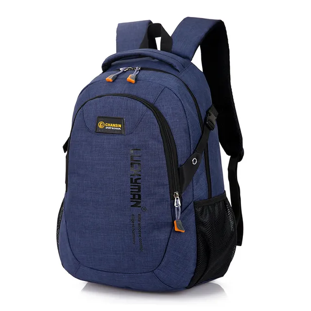 New Fashion Men's Backpack Bag Male Polyester Laptop Backpack Computer Bags high school student college students bag male Dark blue